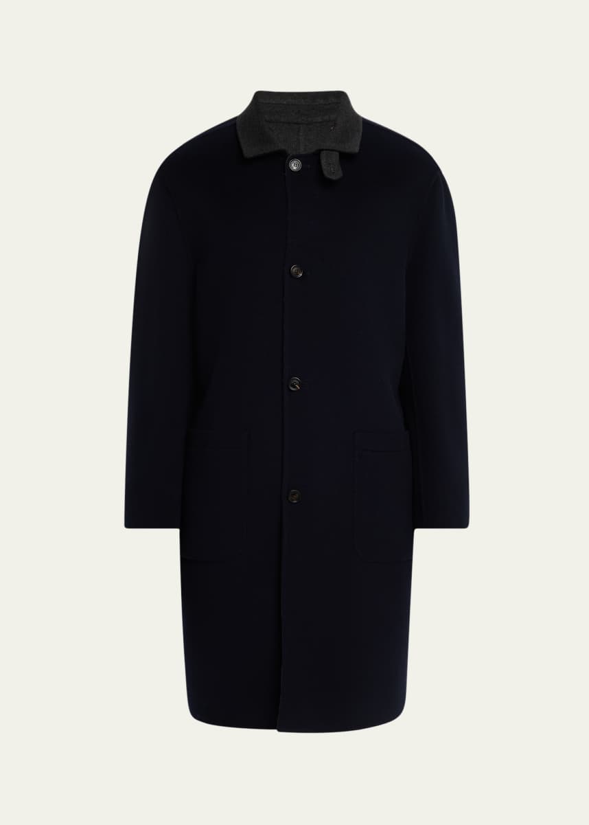 Brunello Cucinelli Men's Long Cashmere Button-Front Coat