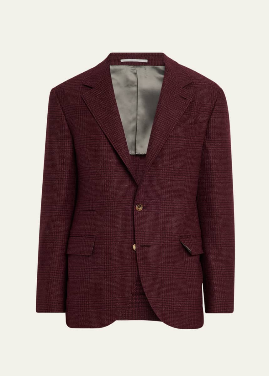 Brunello Cucinelli Men's Prince of Wales Cashmere Jacket