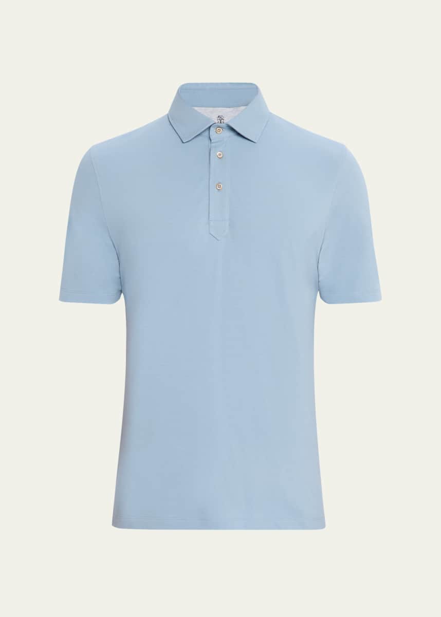Brunello Cucinelli Men's Cotton Pique Polo Shirt