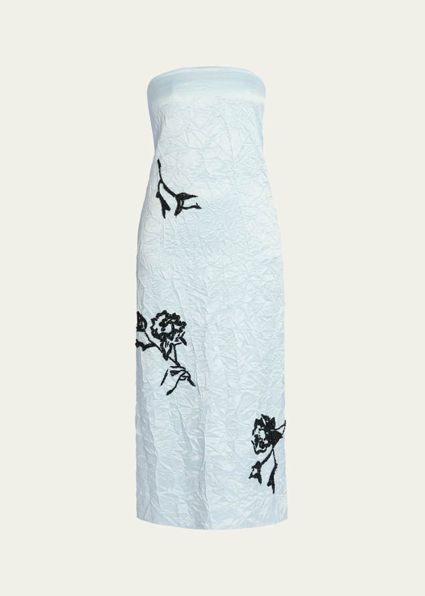 Erdem Strapless Beaded Pencil Cocktail Dress
