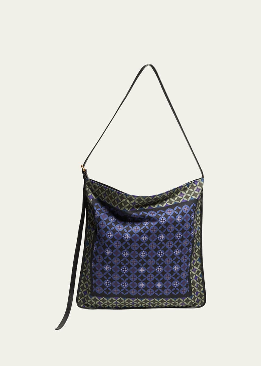 Dries Van Noten Medium Geometric Scarf Hobo Bag