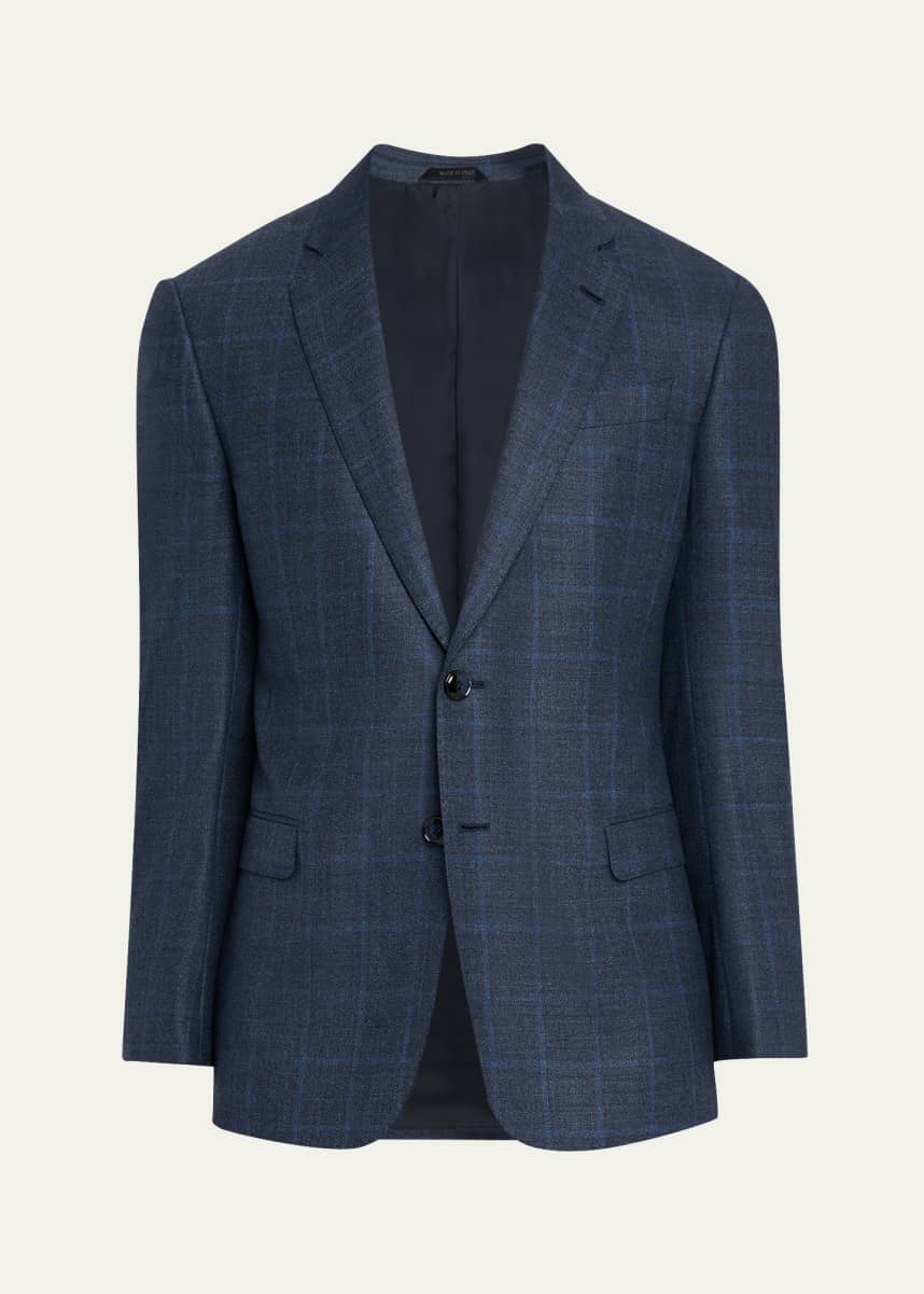 Giorgio Armani Men's Wool and Cashmere Soft Check Sport Coat