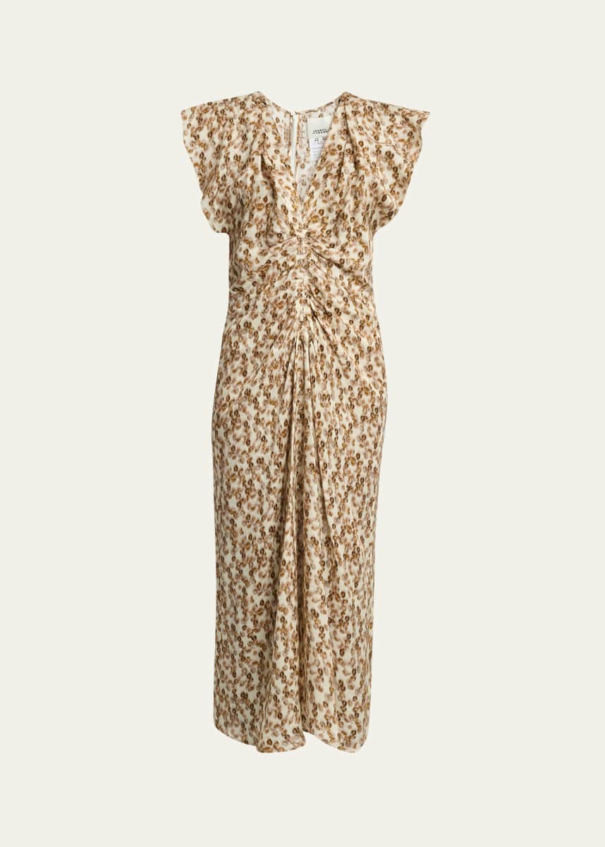 Isabel Marant Lyndsay Dot Jacquard Gathered Dress