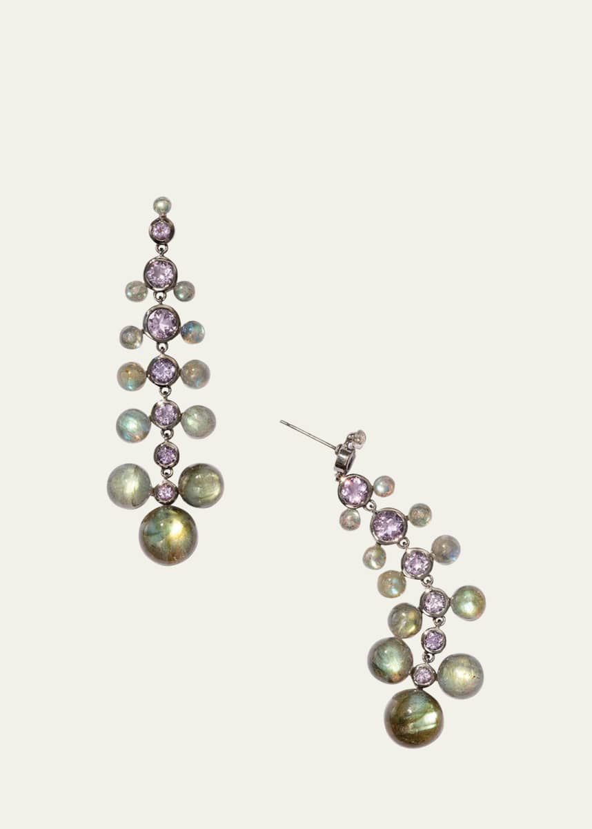 NAKARD Dew Labradorite and Amethyst Drop Earrings