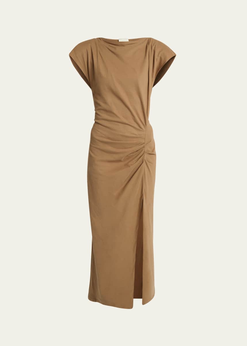 Isabel Marant Nadela Ruched Cotton Jersey Dress