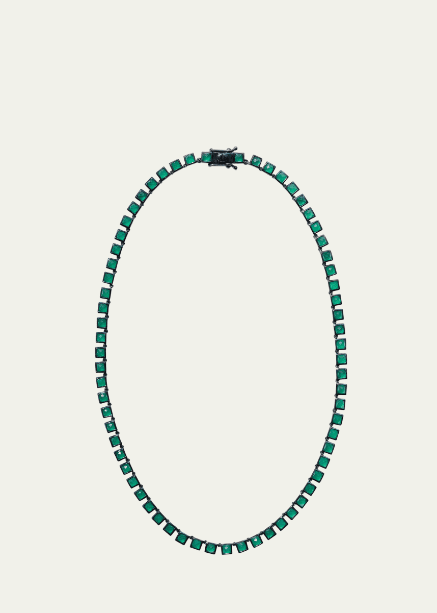 NAKARD Riviere Tile Necklace with Square Labradorites