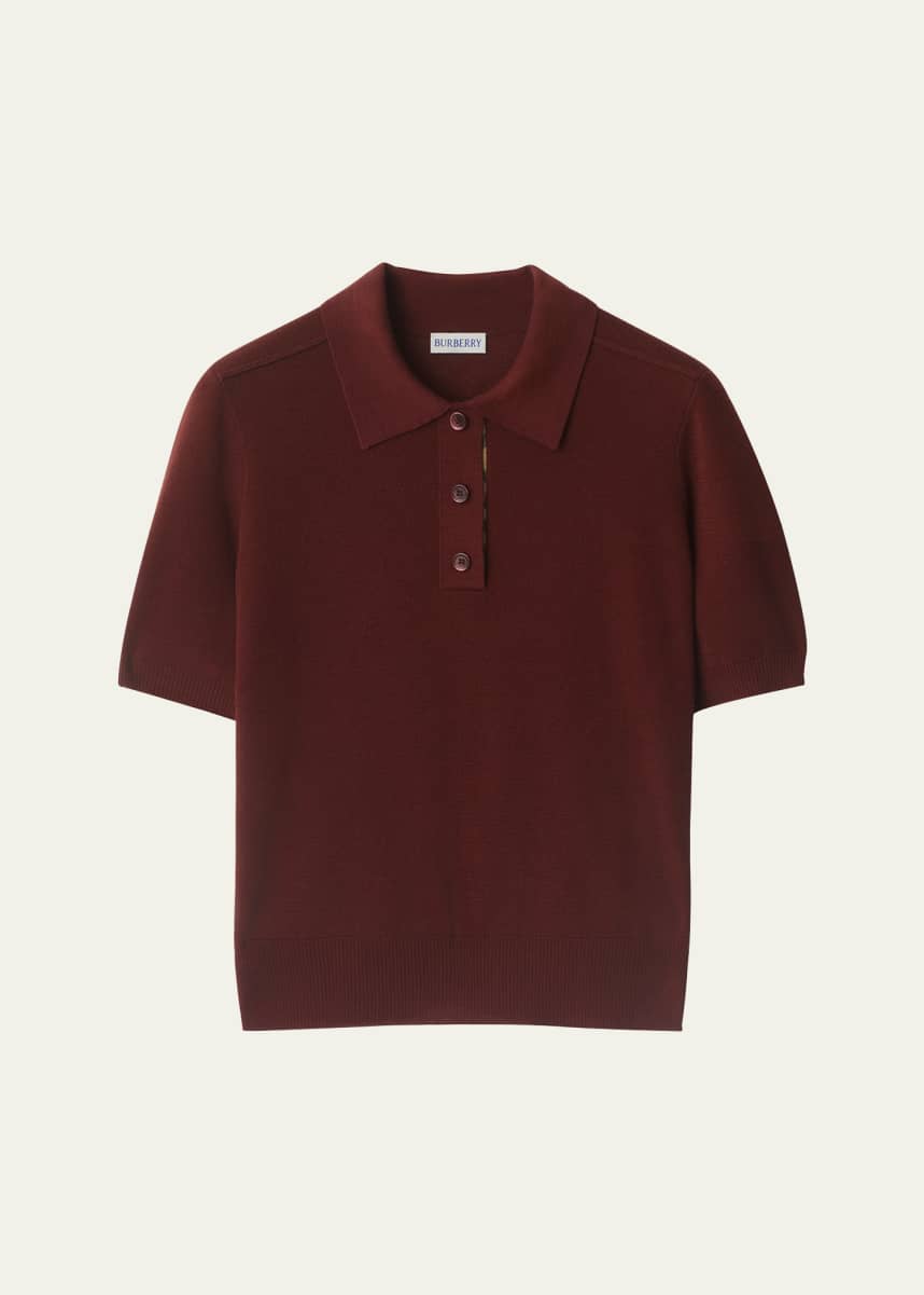 Burberry Short-Sleeve Knit Polo Shirt