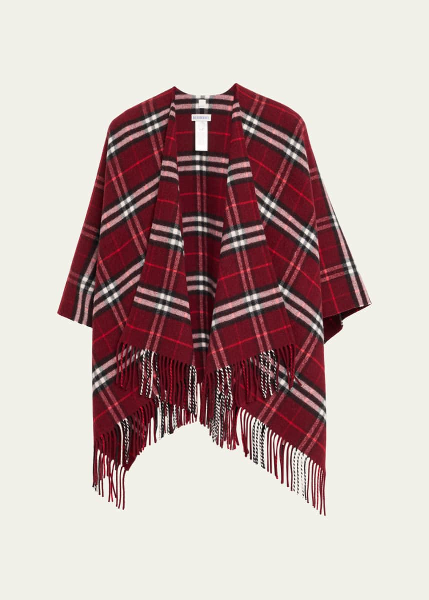 Burberry Charlotte Check Wool Cashmere Cape