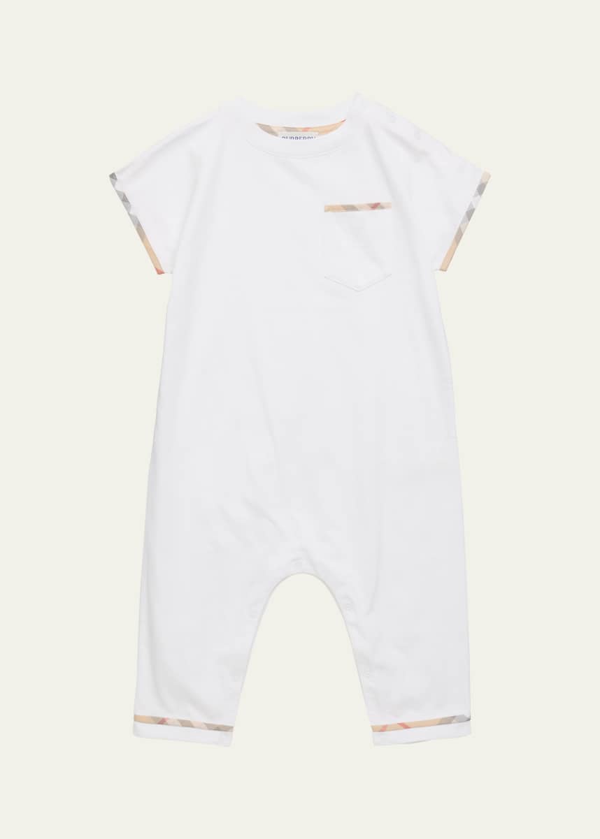 Burberry Boy's Jensen Cotton Jersey Playsuit, Size Newborn-18M