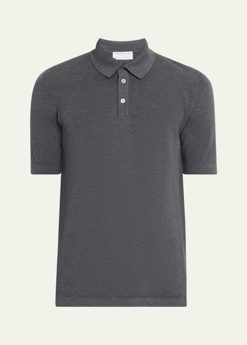 Anderson & Sheppard Men's Short-Sleeve Knit Polo Shirt