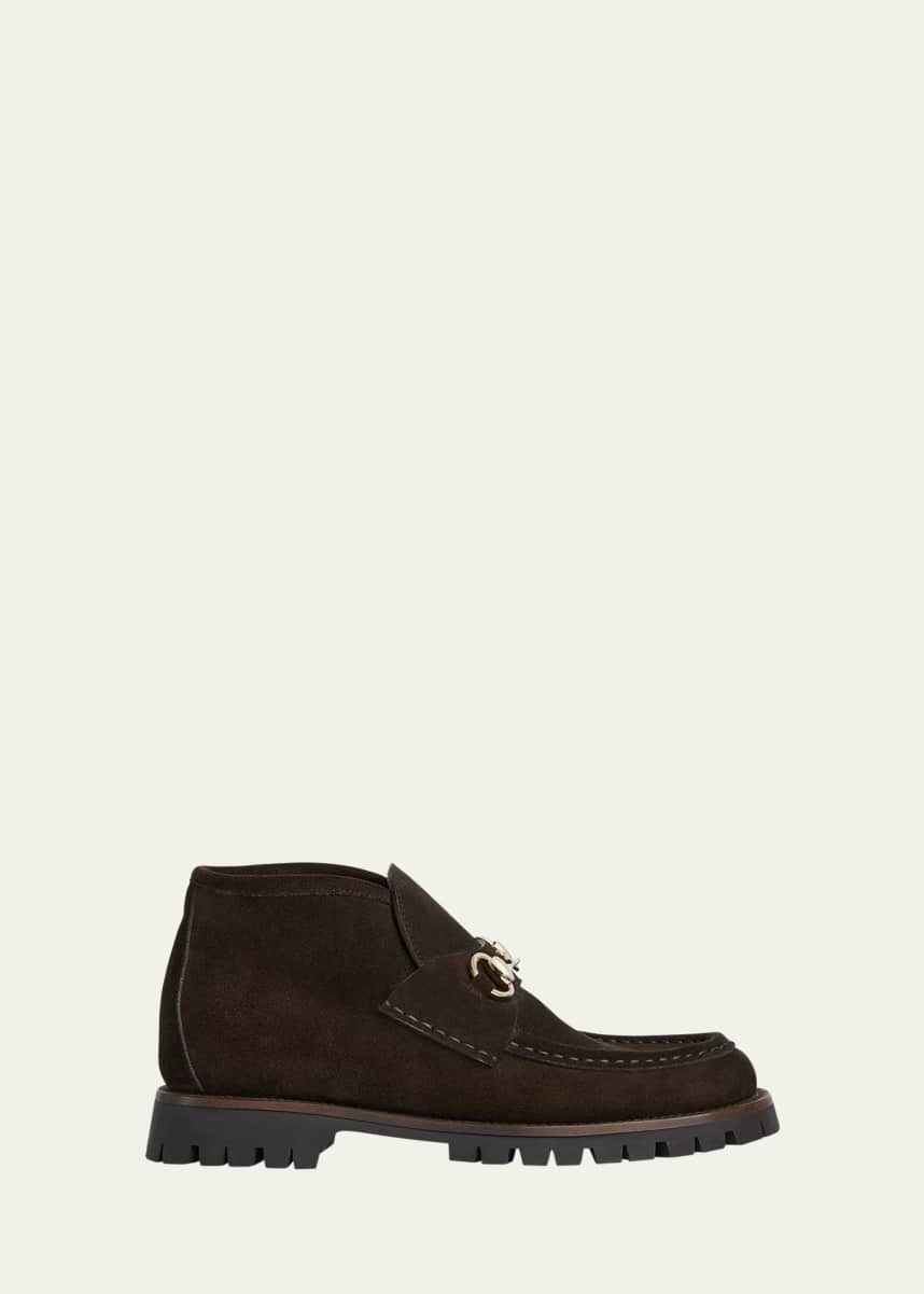 Gucci Sylke Suede Horsebit Booties