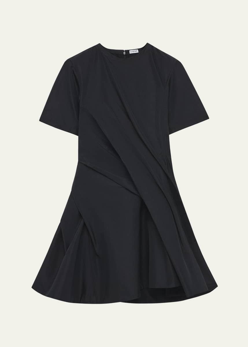 Loewe Twisted Short-Sleeve Mini Dress