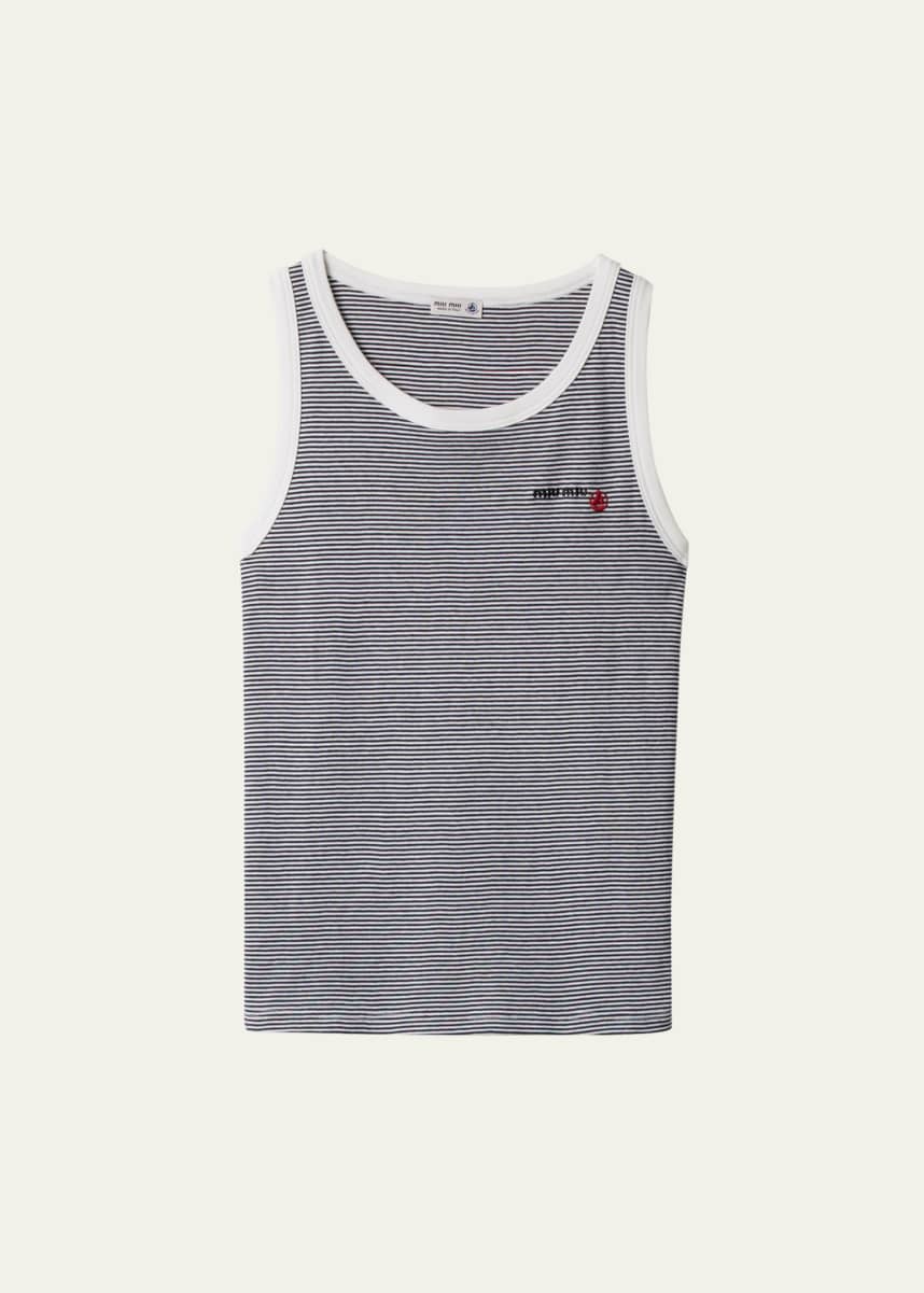 Miu Miu Striped Jersey Tank Top