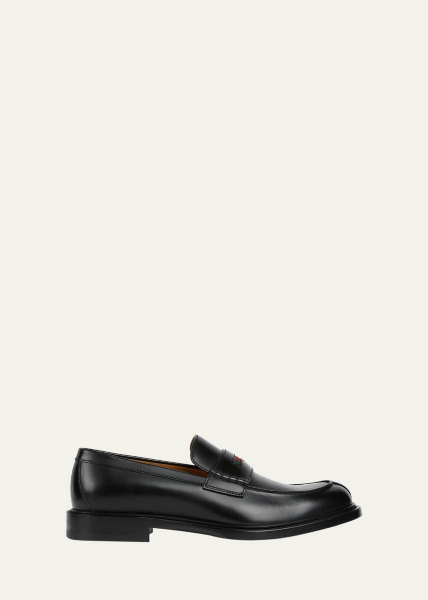 Gucci Men's William Leather Split-Toe Penny Loafers
