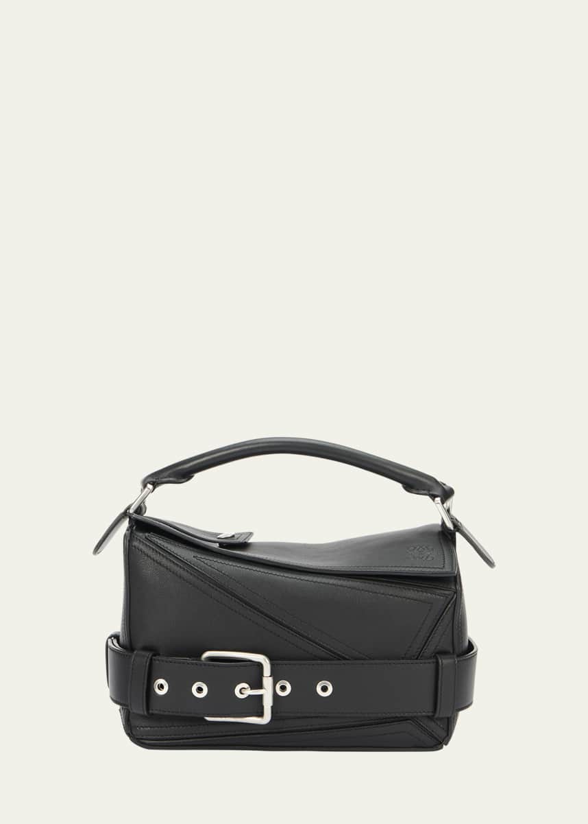 Loewe Puzzle Biker Top-Handle Bag in Shiny Leather