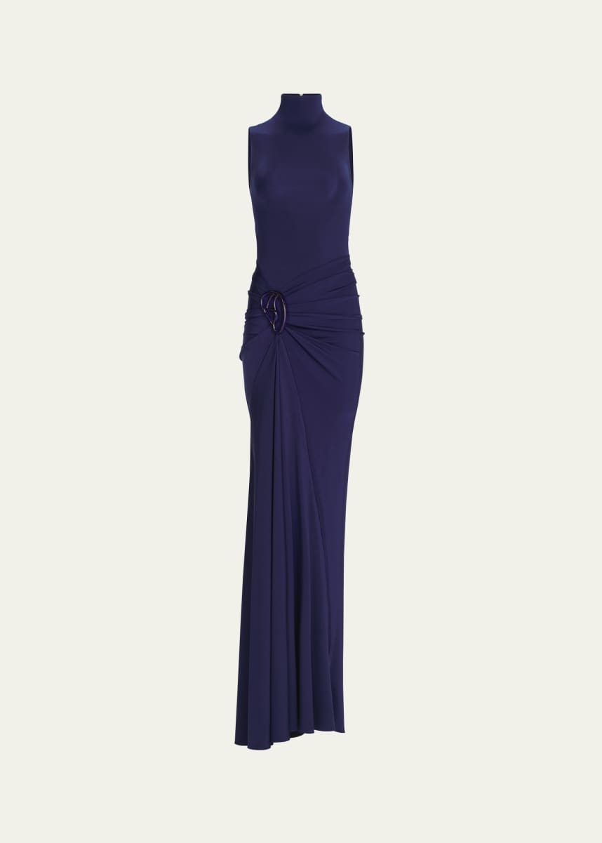 Silvia Tcherassi Bogna Gathered Jersey Maxi Dress