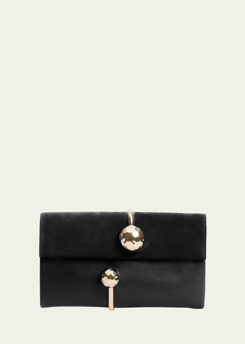 SIMKHAI Amaya Calfskin Suede Clutch Bag