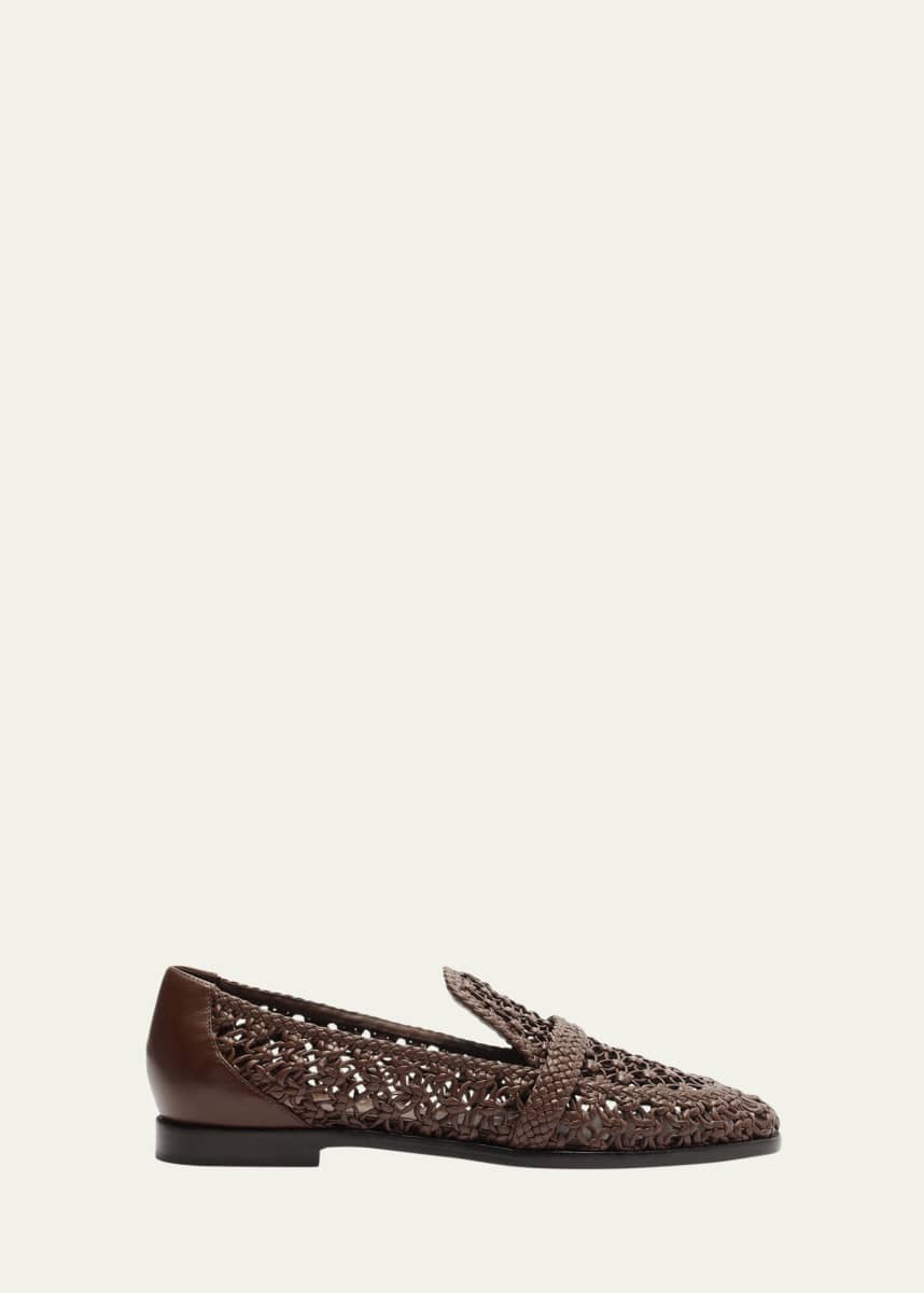 Alexandre Birman Jane Woven Leather Loafers