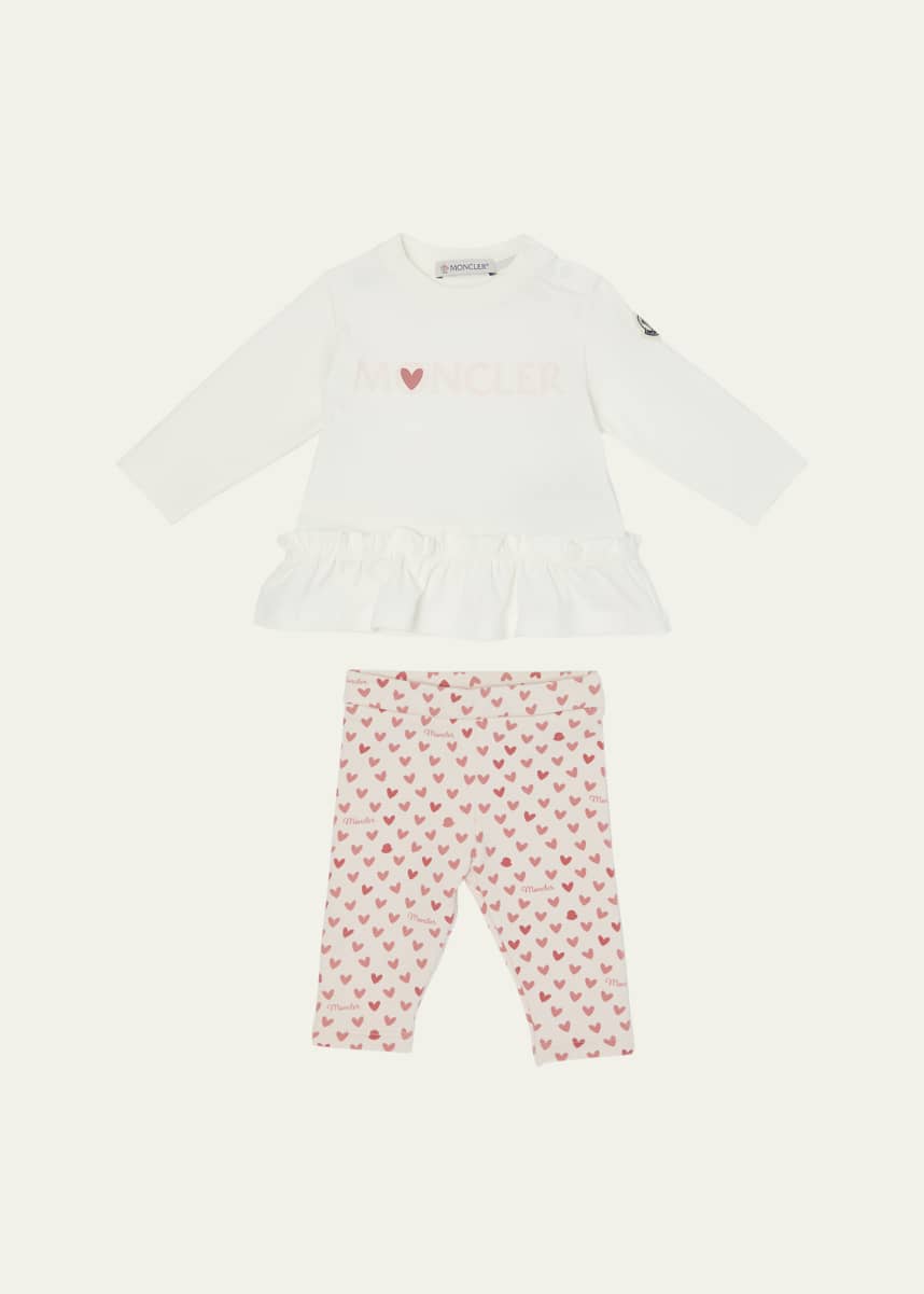 Moncler Girl's Ruffle Top & Leggings Set, Size 6M-3