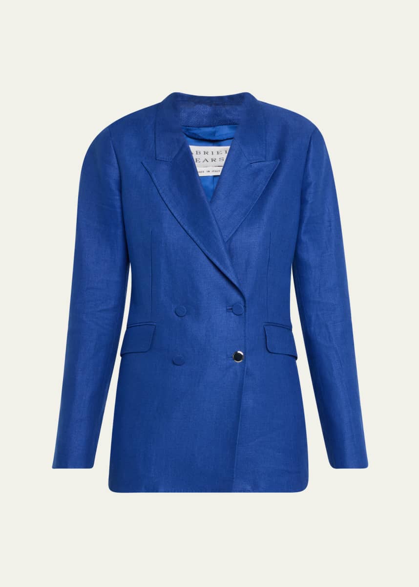 Gabriela Hearst Angela Linen Double-Breasted Blazer