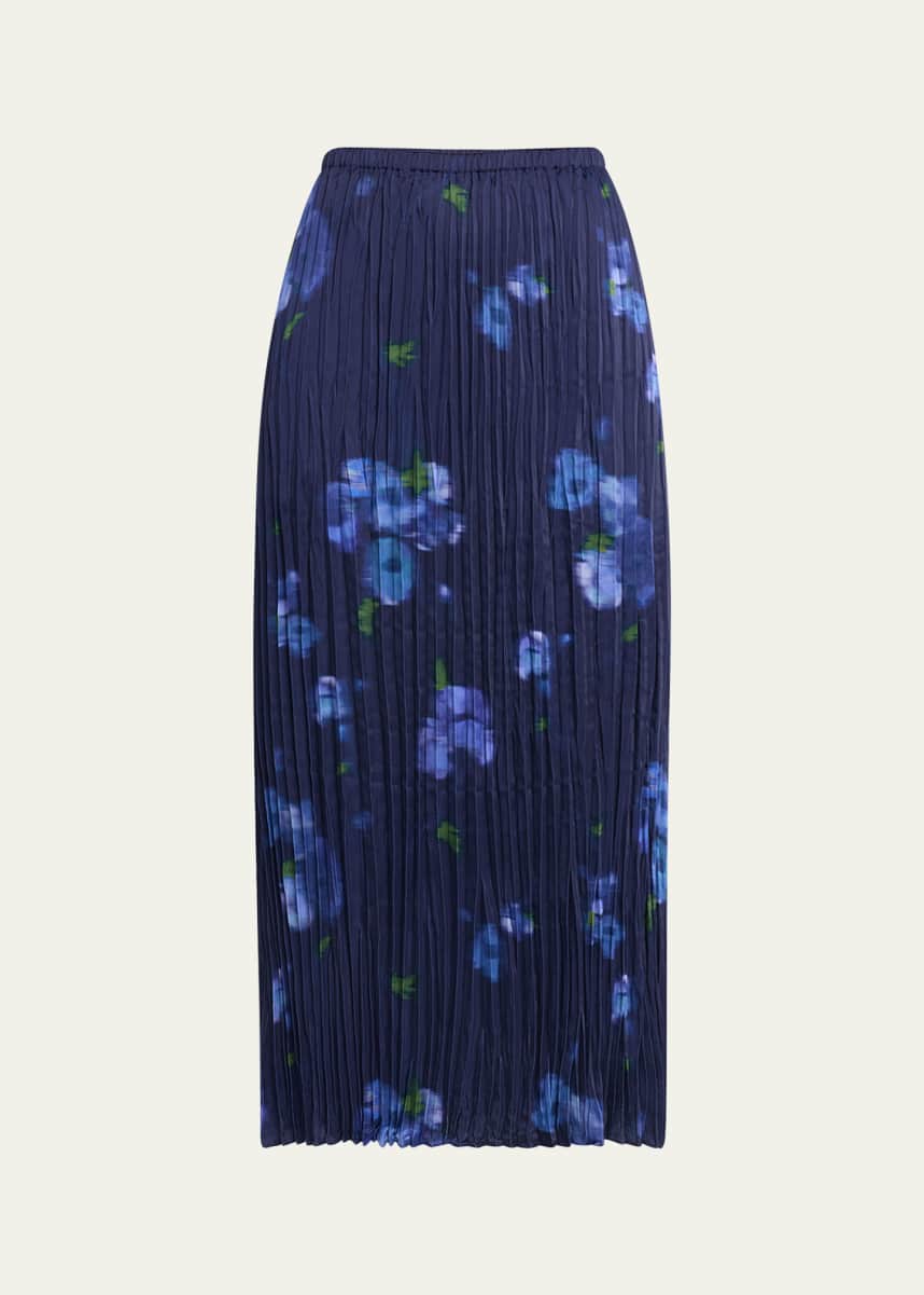 Vince Blurred Poppy Column Skirt