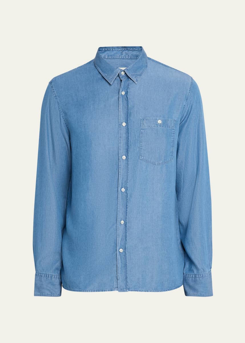 Officine Generale Men's Alex Lyocell Pocket Button-Down Shirt