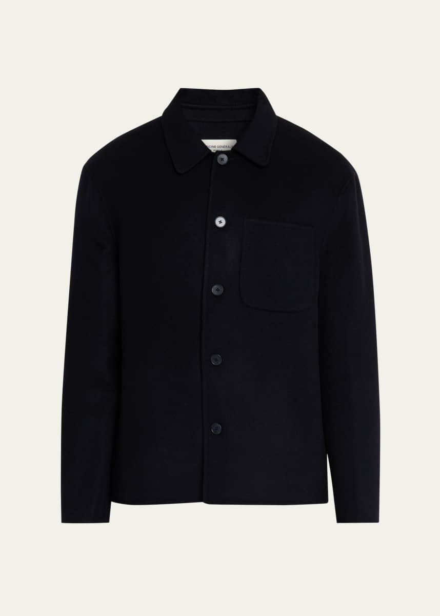 Officine Generale Men's Hamilton Double Wool Overshirt
