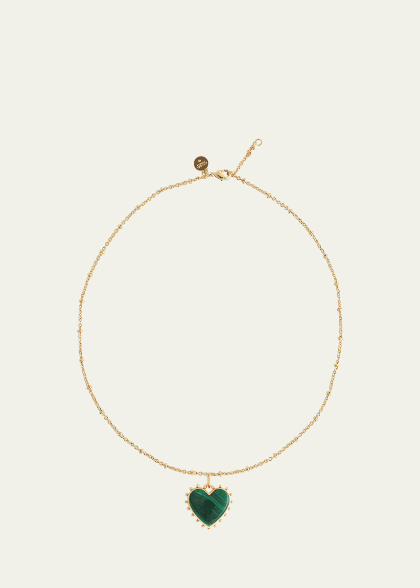 Anabel Aram Jewelry Heart Stone Pendant Necklace