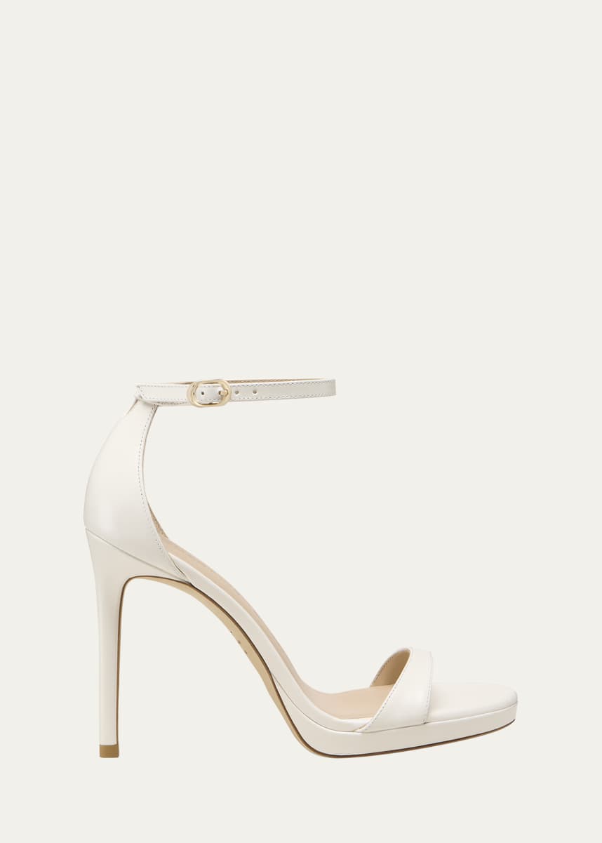 Stuart Weitzman Nudist Patent Ankle-Strap Platform Sandals