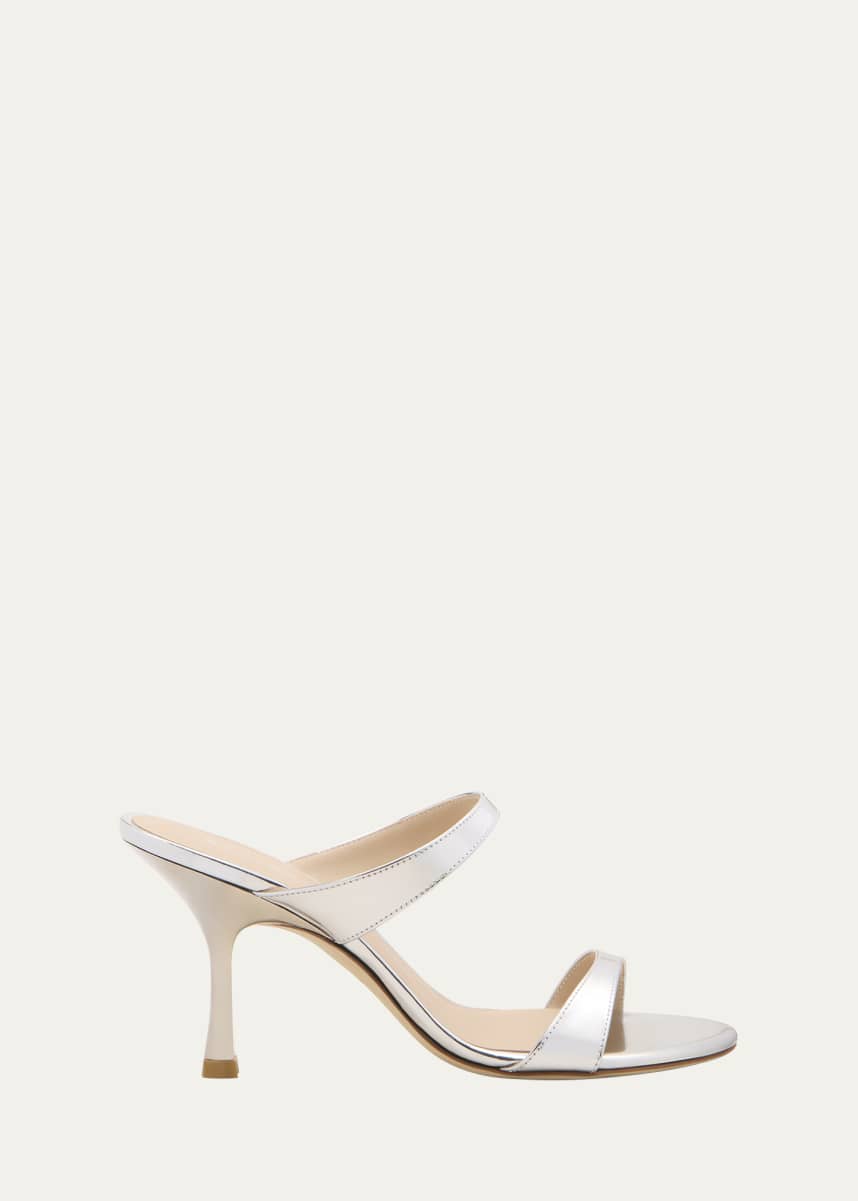 Stuart Weitzman Nudist Metallic Leather Slide Sandals