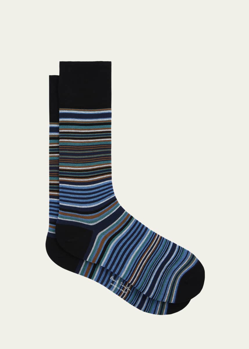 Paul Smith Men's Kahn Fashion Signature Stripe Crew Socks