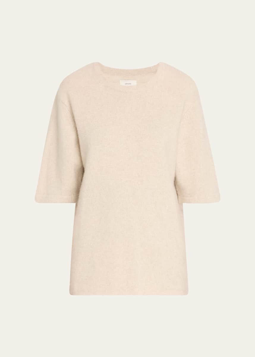 Loulou De Saison Raven Short-Sleeve Wool Sweater