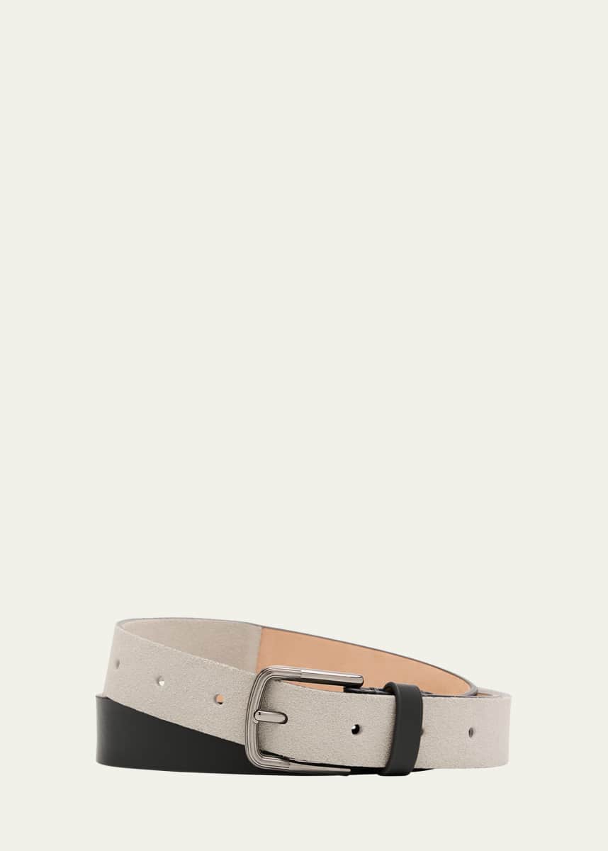 Giorgio Armani Men's Suede and Leather Reversible Belt