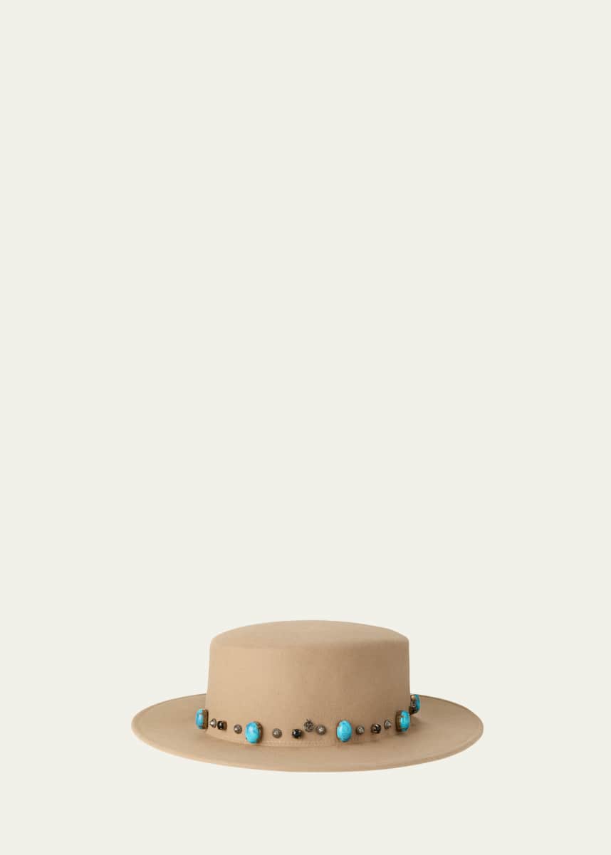 Virginie, pearl grey felt fedora, waterproof - Maison Michel