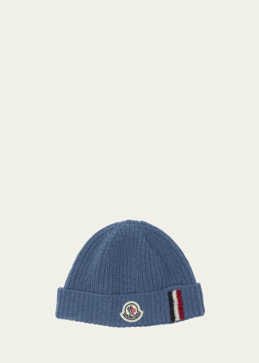 Moncler Boy's Wool Knit Logo Beanie