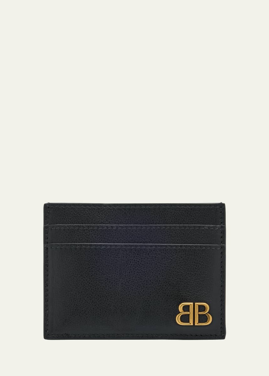 Balenciaga Men's Monaco BB Leather Card Holder