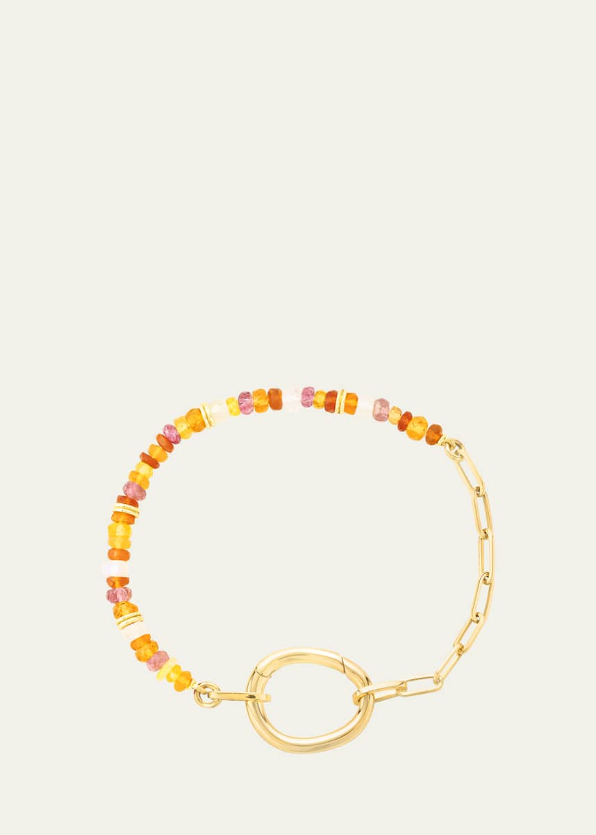 Mellerio 18K Yellow Gold Lien Pierres Orange Bracelet with Multi-Color Gemstones