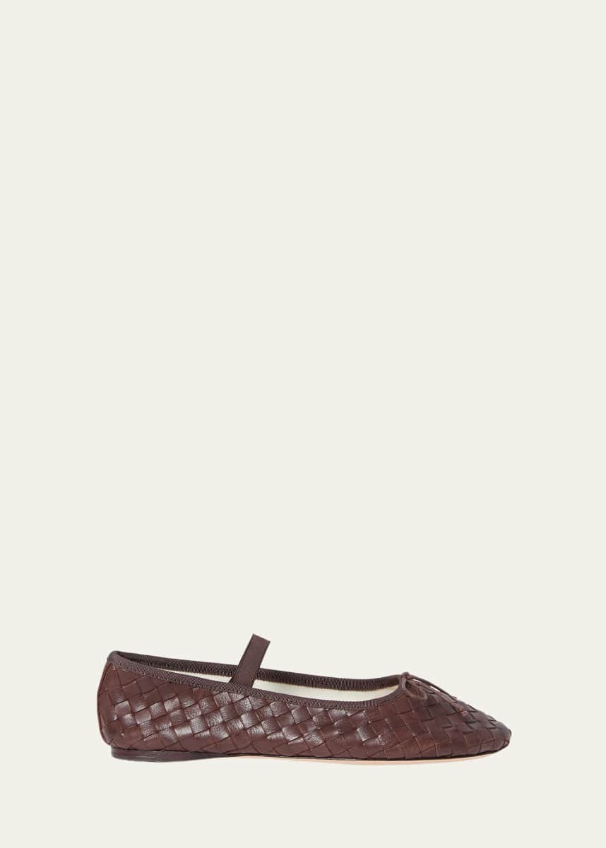 Loeffler Randall Leonie Woven Lambskin Leather Ballerina Flats