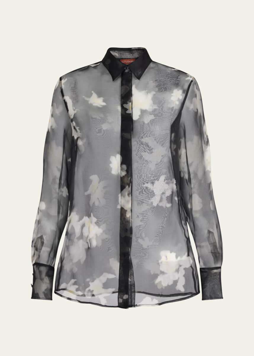 Altuzarra Chika Floral Silk Button-Down Top