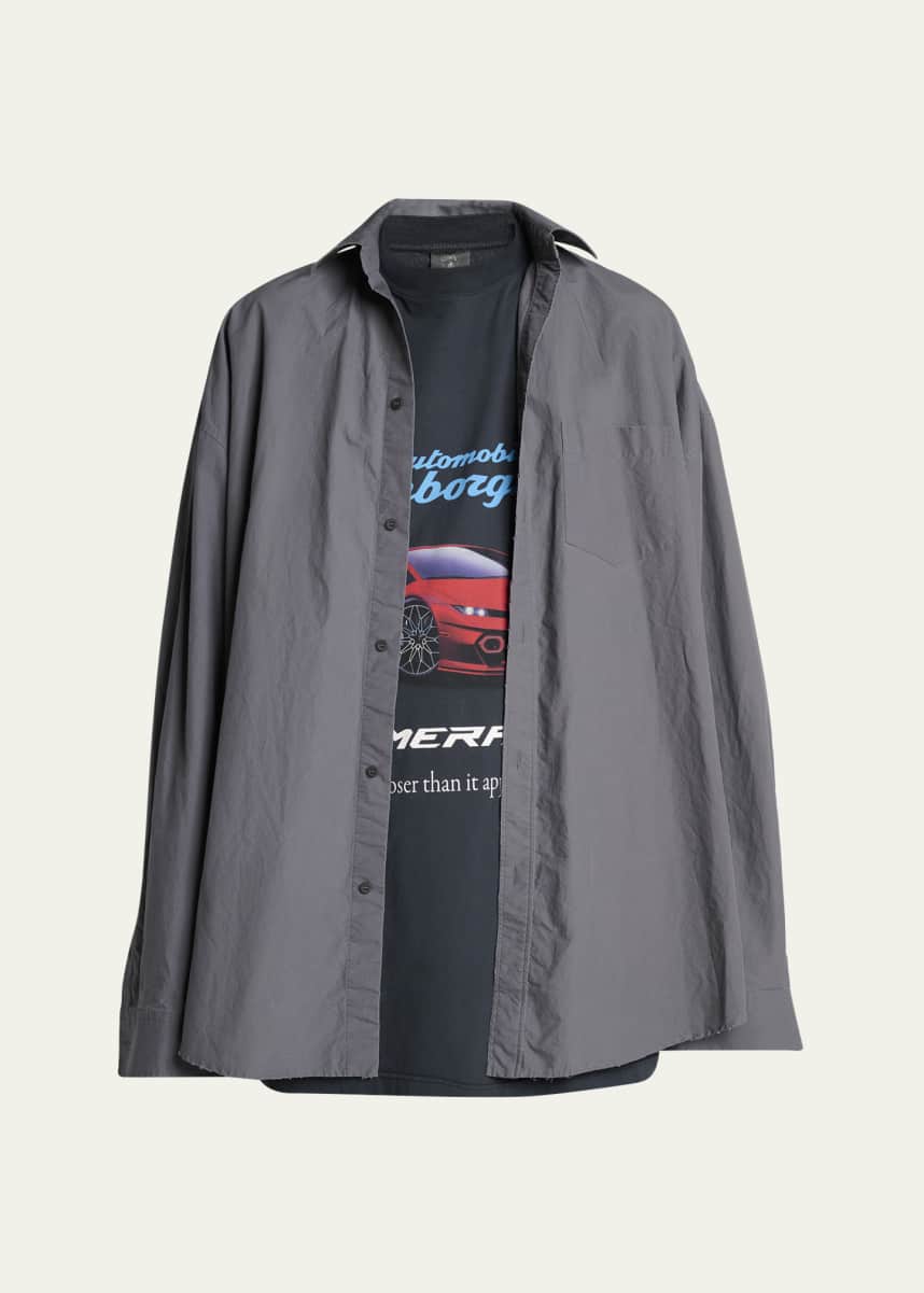 Balenciaga Men's Balenciaga x Automobili Lamborghini Poplin Layered T-Shirt
