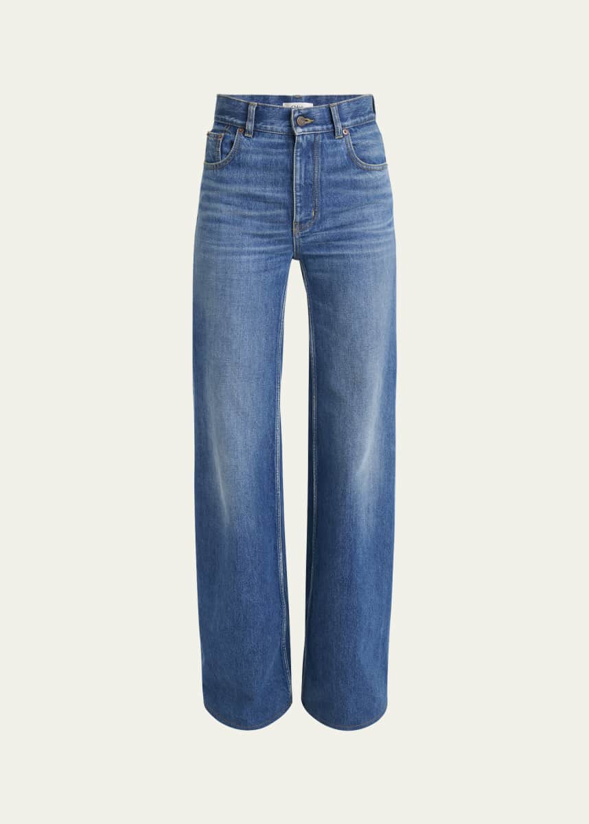 Chloe Rigid Denim Wide-Leg Pants