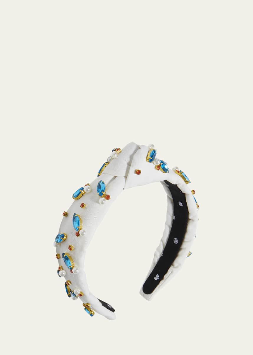 Lele Sadoughi Slim Knotted Crystal-Embellished Headband