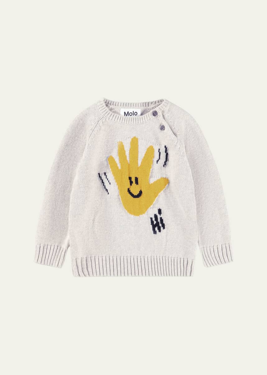 Molo Boy's Bless Teddy Knit Sweater, Size Newborn-4
