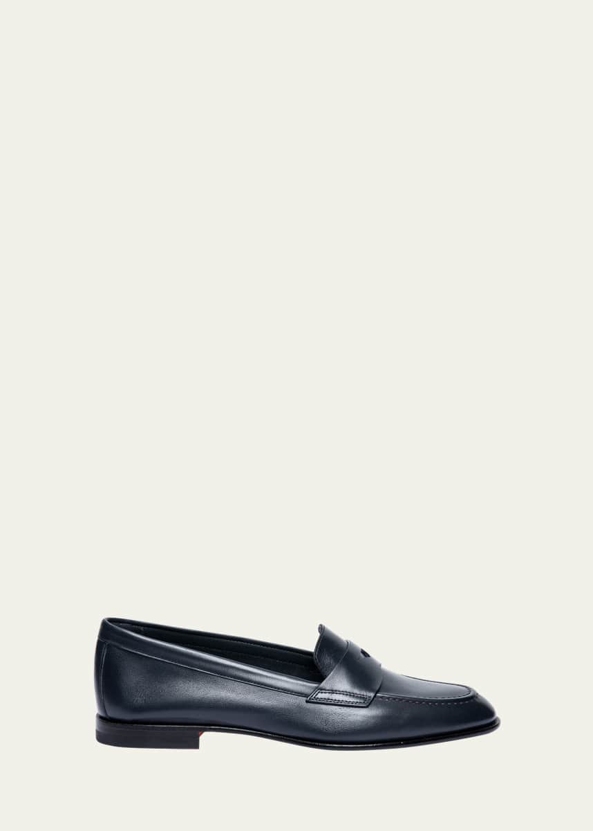 Santoni Famed Leather Loafers