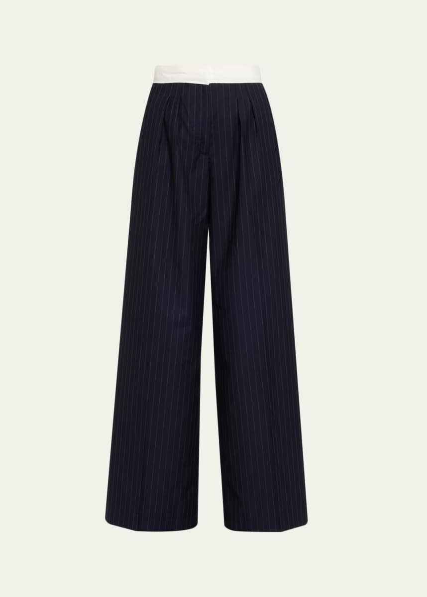 Officine Generale Elia Pinstripe Italian Wool Pants