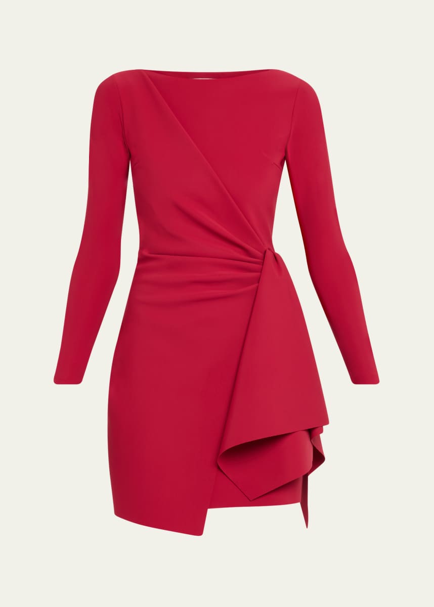 Chiara Boni La Petite Robe Draped Boat-Neck Mini Dress