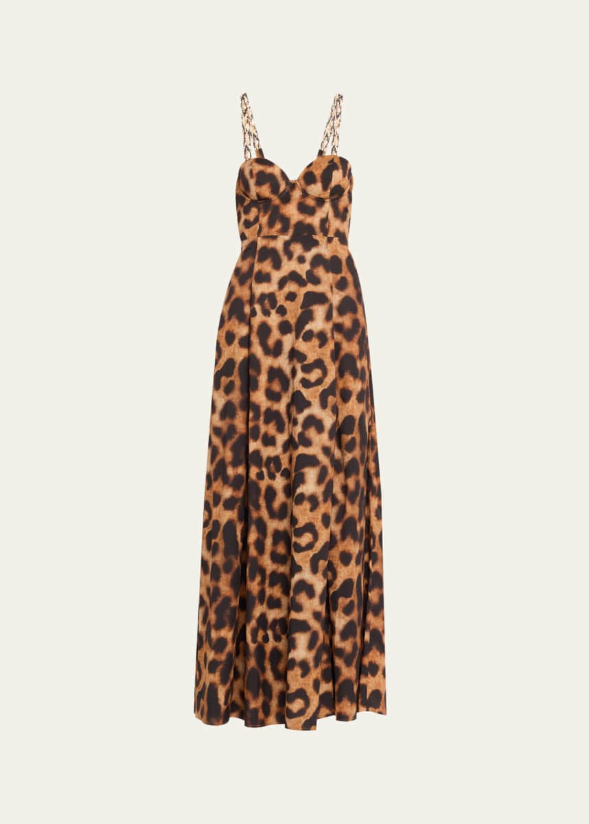 L'Agence Sutton Leopard Maxi Dress