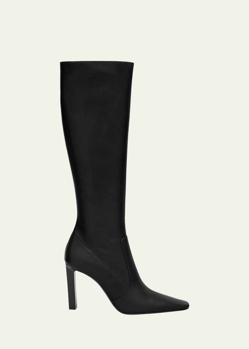 Saint Laurent Francoise Leather Knee-High Boots