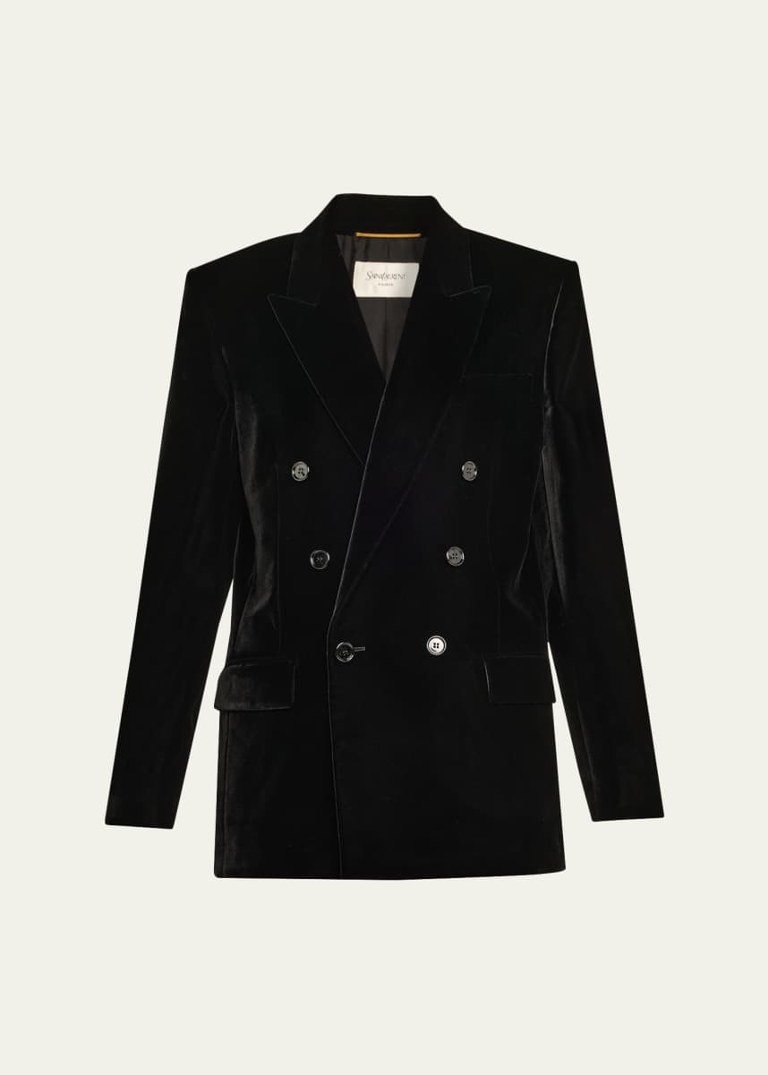 Saint Laurent Velvet Double-Breasted Blazer