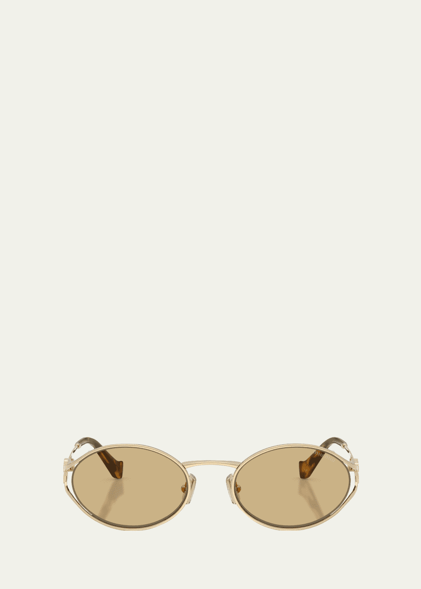 Miu Miu MU 52YS Metal Oval Sunglasses